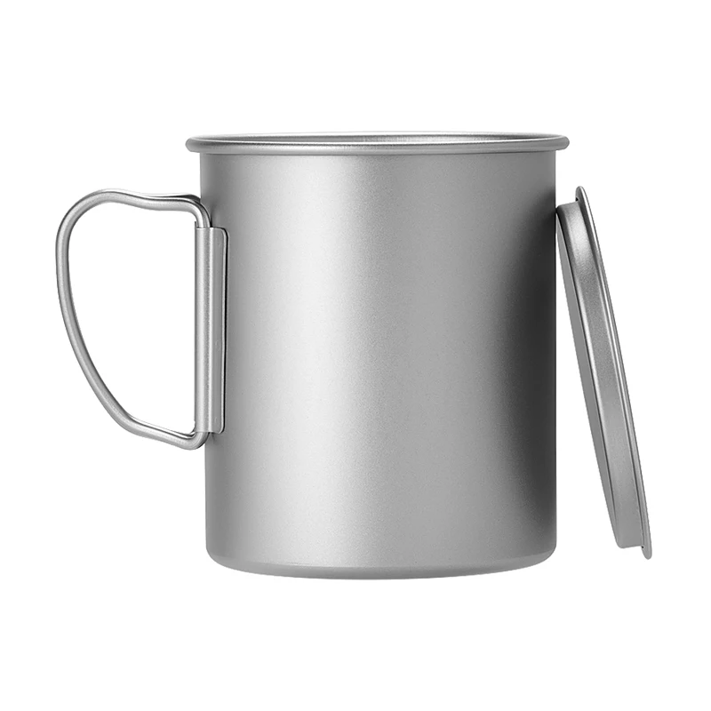 Titankopp 400 ml i titan med lokk og foldbart håndtak