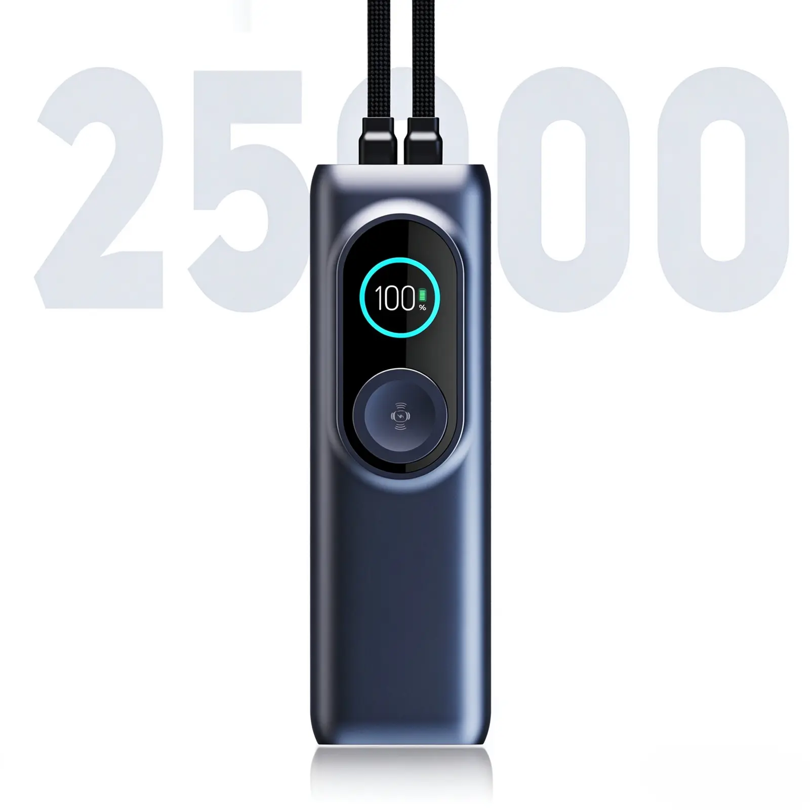 Reisegrossisten RG1 powerbank med 100 W USB-C, TFT-skjerm, Apple Watch-lader og to innebygde kabler